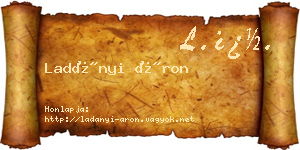 Ladányi Áron névjegykártya